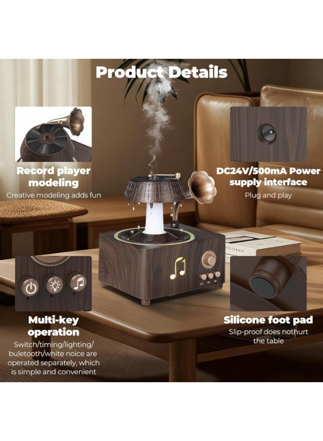 Eworld Rain Drop Humidifier 250ml Cool Mist & Essential Oil Diffuser | Bluetooth Speaker with Raindrop Sound & Natural White Noise | 7-Color LED Night Light | Auto Shut-Off | Bedroom Home Office | 17 × 18.8 × 14.5 cm - Image 4